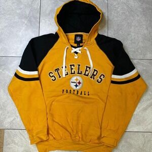 NFL Steelers Yellow & Black Hoodie L